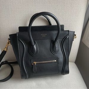 Celine Nano Luggage Bag in Smooth Calfskin Black